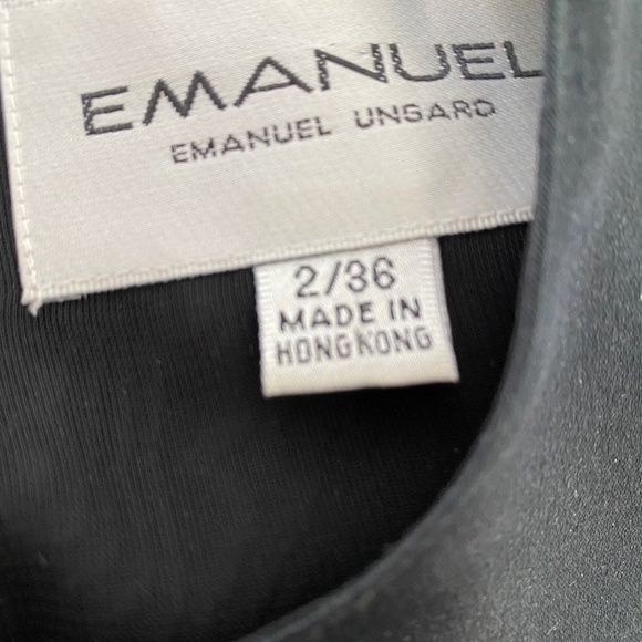 Emanuel Ungaro Silk Velour Striped Black Dress 2 - Picture 4 of 5